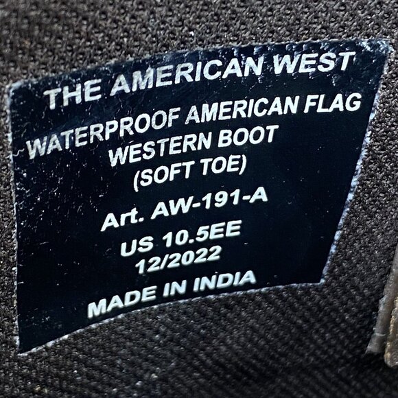 Trump Flag Embroidered Oil / Slip Resistant Cowboy Work Boots Men Size 10.5 EE - Picture 16 of 16